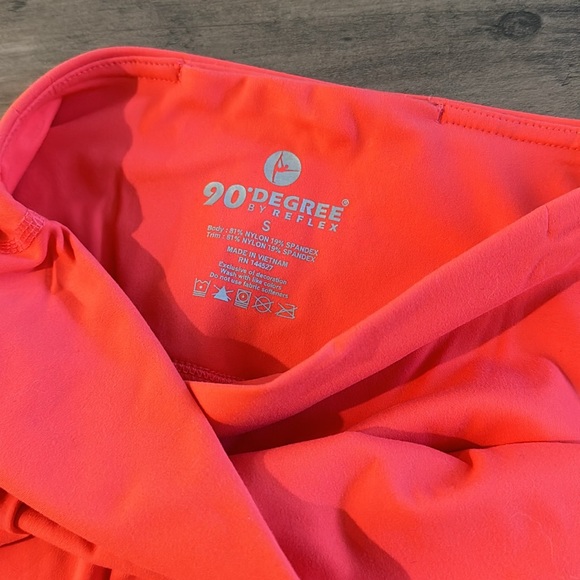90 Degree By Reflex Pink/Orange Activewear Mini Skort Size Small - Picture 3 of 4